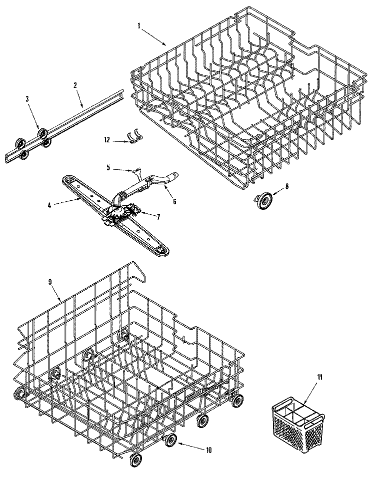 TRACK & RACK ASSEMBLY Diagram and Parts List for PDBTT49AWS  Maytag Dishwasher
