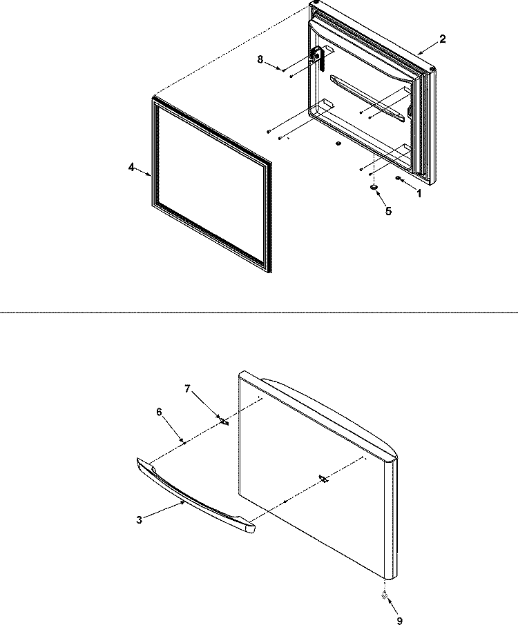 FREEZER DOOR Diagram and Parts List for CB19G7W  Crosley Refrigerator