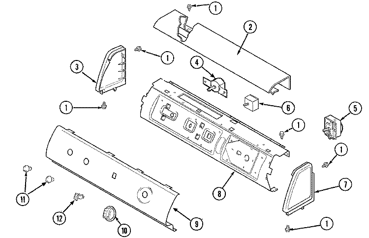 CONTROL PANEL Diagram and Parts List for SDG4000AWW  Maytag Dryer