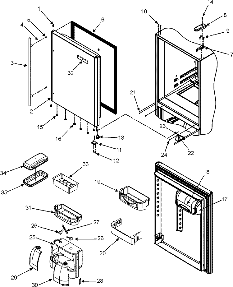 REFRIGERATOR DOOR Diagram and Parts List for JBL2088HES  Jenn-Air Refrigerator
