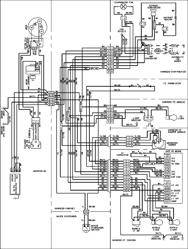 WIRING INFORMATION Diagram and Parts List for ABC2037DEB  Amana Refrigerator