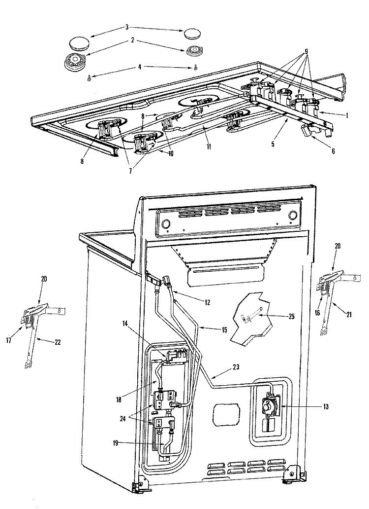 GAS CONTROLS Diagram and Parts List for MGR6875ADB  Maytag Range