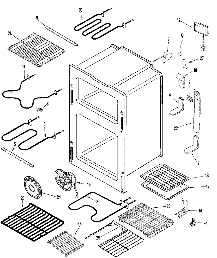 OVEN Diagram and Parts List for JDR8895AAW  Jenn-Air Range