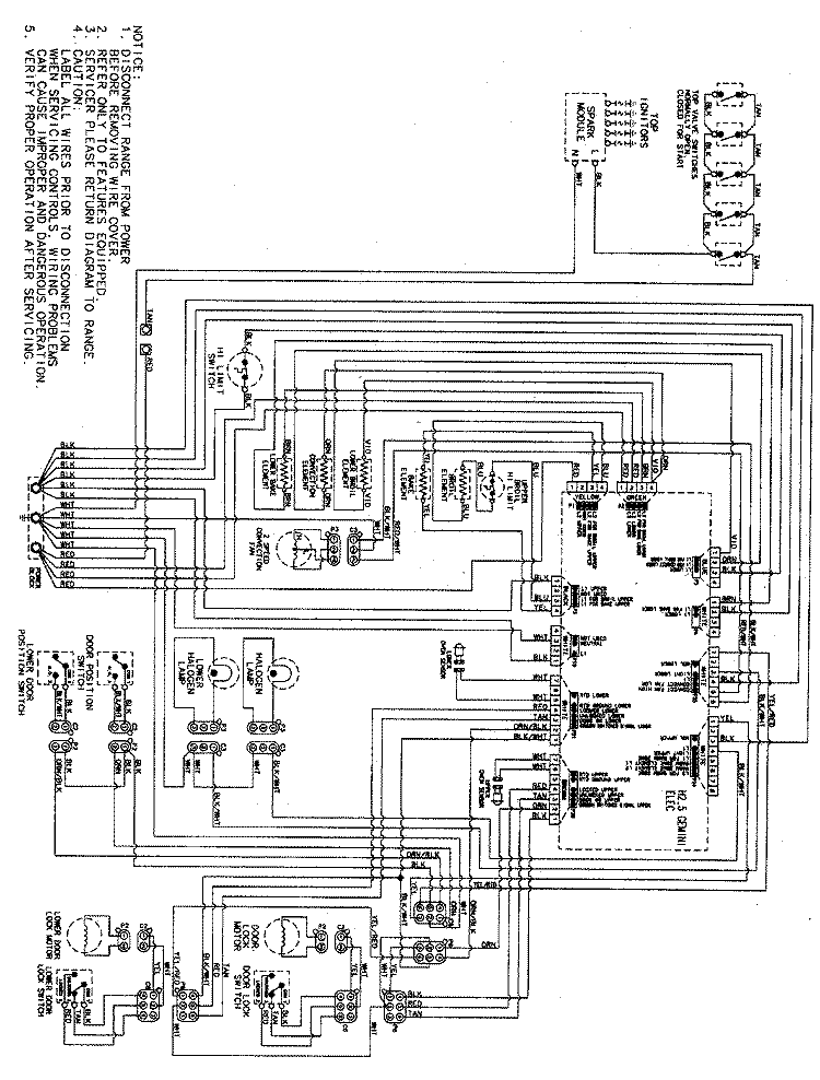 WIRING INFORMATION Diagram and Parts List for JDR8895AAW  Jenn-Air Range