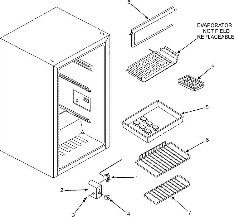 INTERIOR PARTS Diagram and Parts List for PCF2700ACW  Maytag Refrigerator