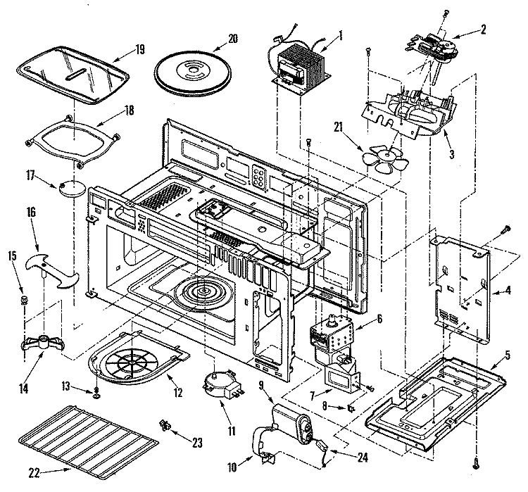 CAVITY Diagram and Parts List for JMV8208AAS  Jenn-Air Microwave