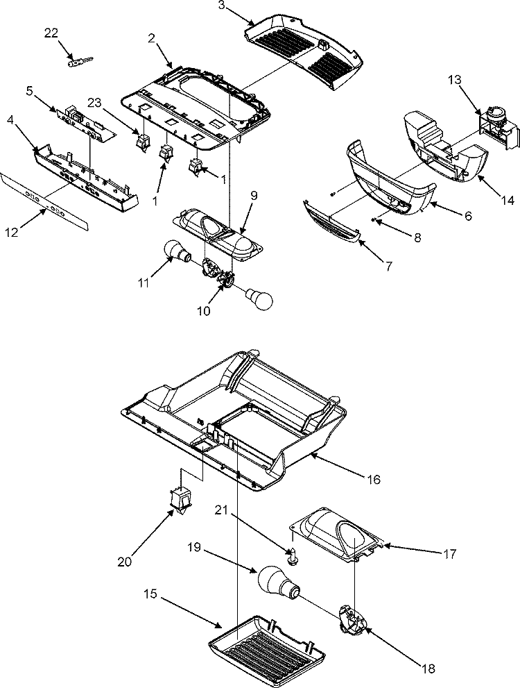 CONTROLS Diagram and Parts List for MFF2557HEB  Maytag Refrigerator