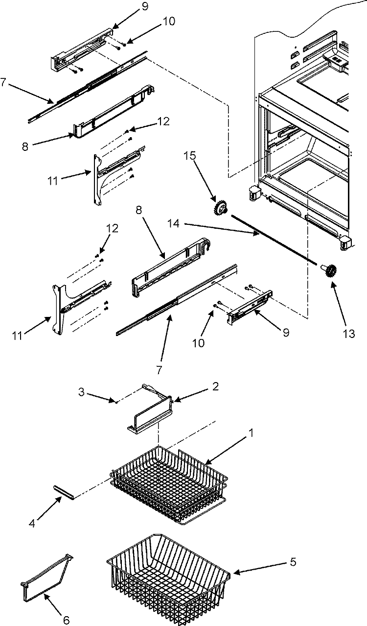 FREEZER SHELVES Diagram and Parts List for JBD2286KEW  Jenn-Air Refrigerator