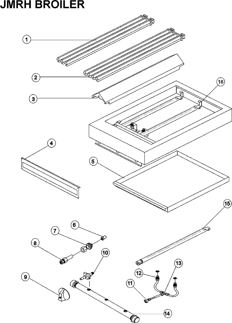 JADE TITAN RANGE MATCH BROILER Diagram and Parts List for JTRMB36  Maytag Range