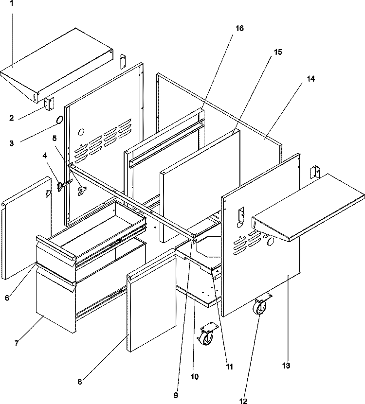 DOBB - 4203A BASE Diagram and Parts List for DOBQ4200B  Dynasty Smoker
