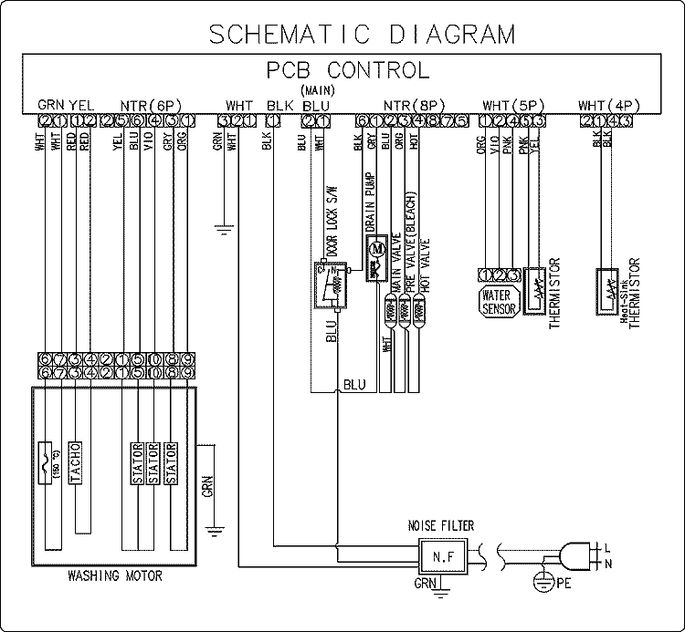 WIRING INFORMATION Diagram and Parts List for MAH2400AWW  Maytag Washer