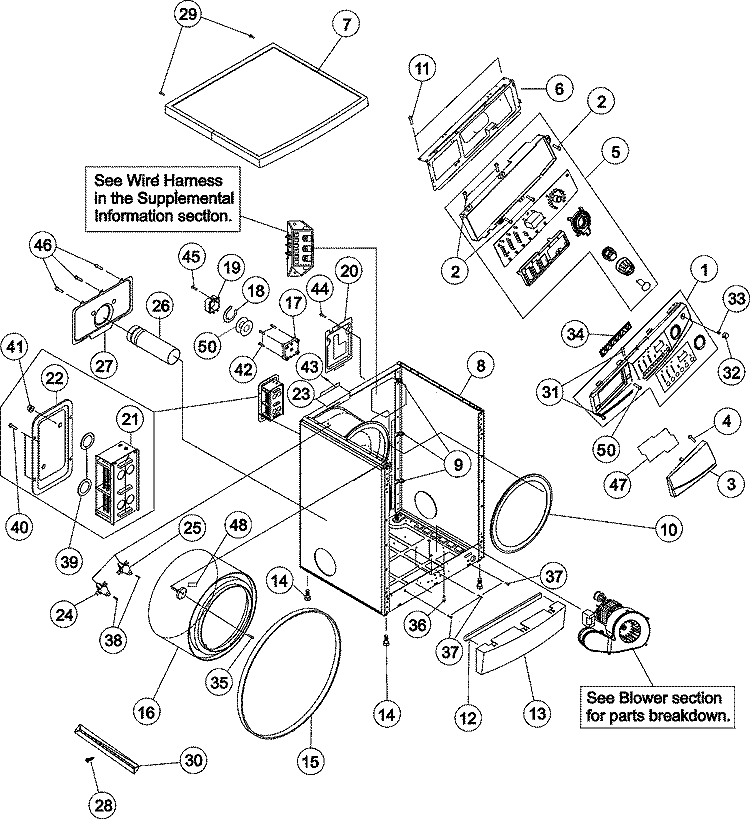 CABINET Diagram and Parts List for MDE2400AYW  Maytag Dryer
