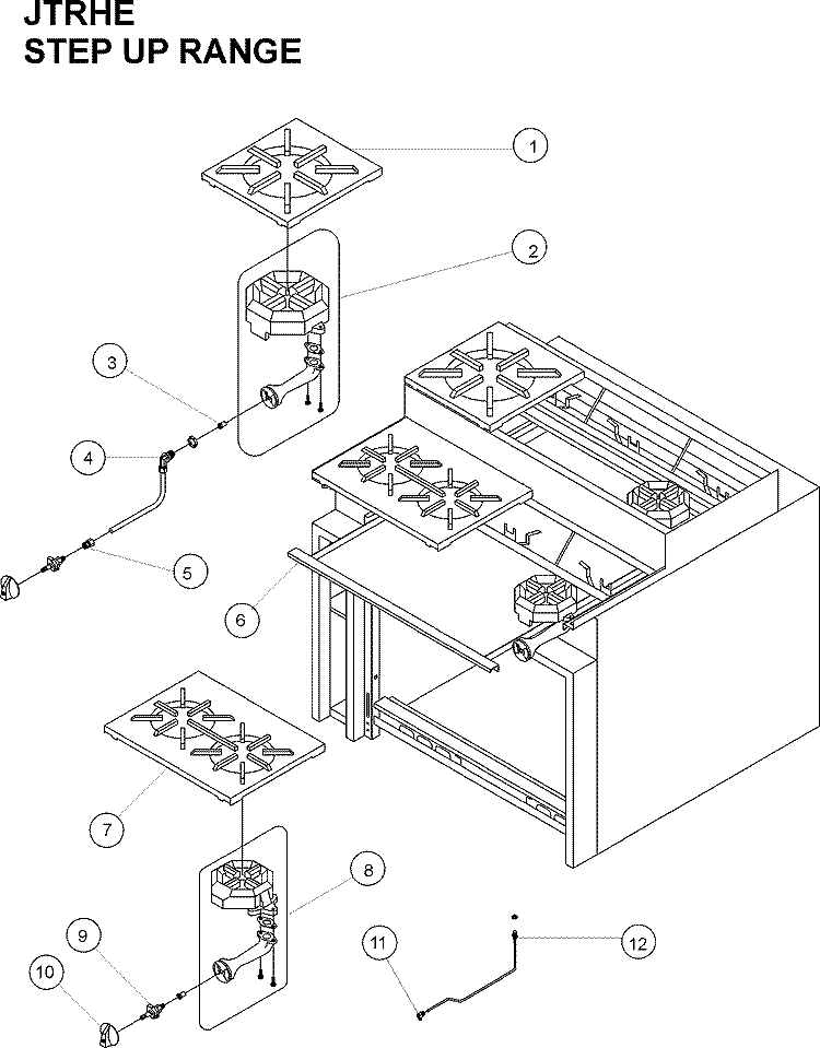 JADE TITAN STEP UP RANGE Diagram and Parts List for JTRHE4336C  Maytag Range