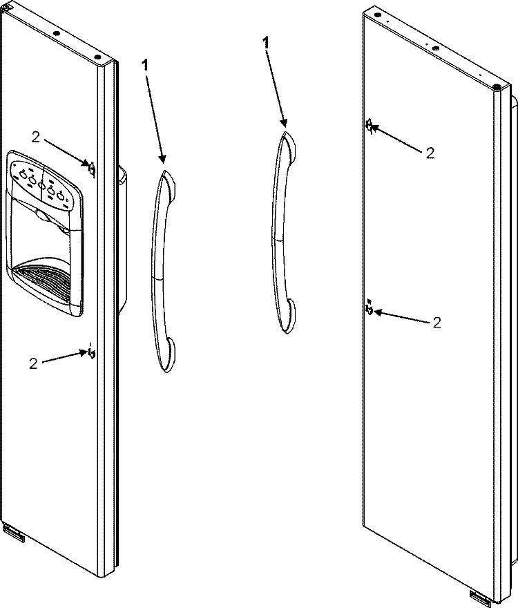 HANDLES (MSD2351HEB / Q / W) Diagram and Parts List for MSD2351HEQ  Maytag Refrigerator