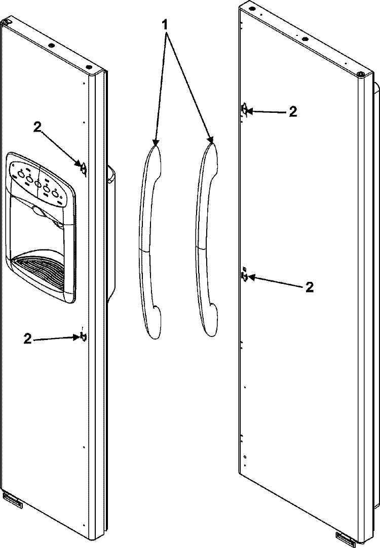 HANDLES (MSD2351HES) Diagram and Parts List for MSD2351HES  Maytag Refrigerator