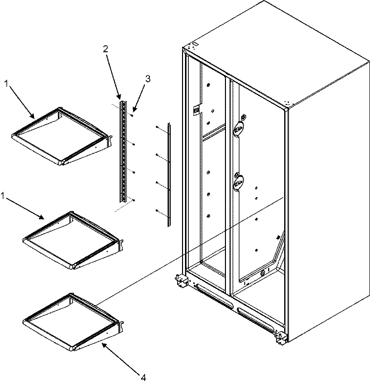 REFRIGERATOR SHELVES Diagram and Parts List for MSD2652KES  Maytag Refrigerator