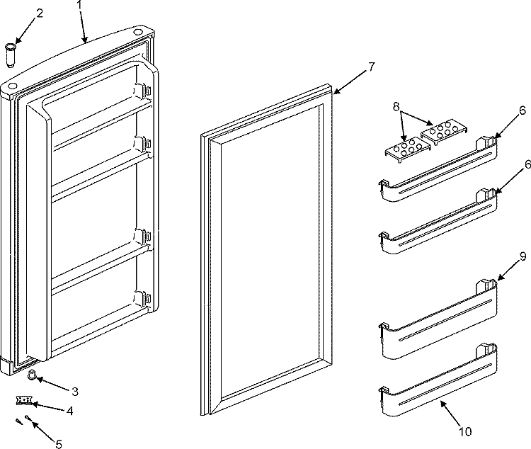 FRESH FOOD DOOR Diagram and Parts List for PCF8200ACW  Maytag Refrigerator