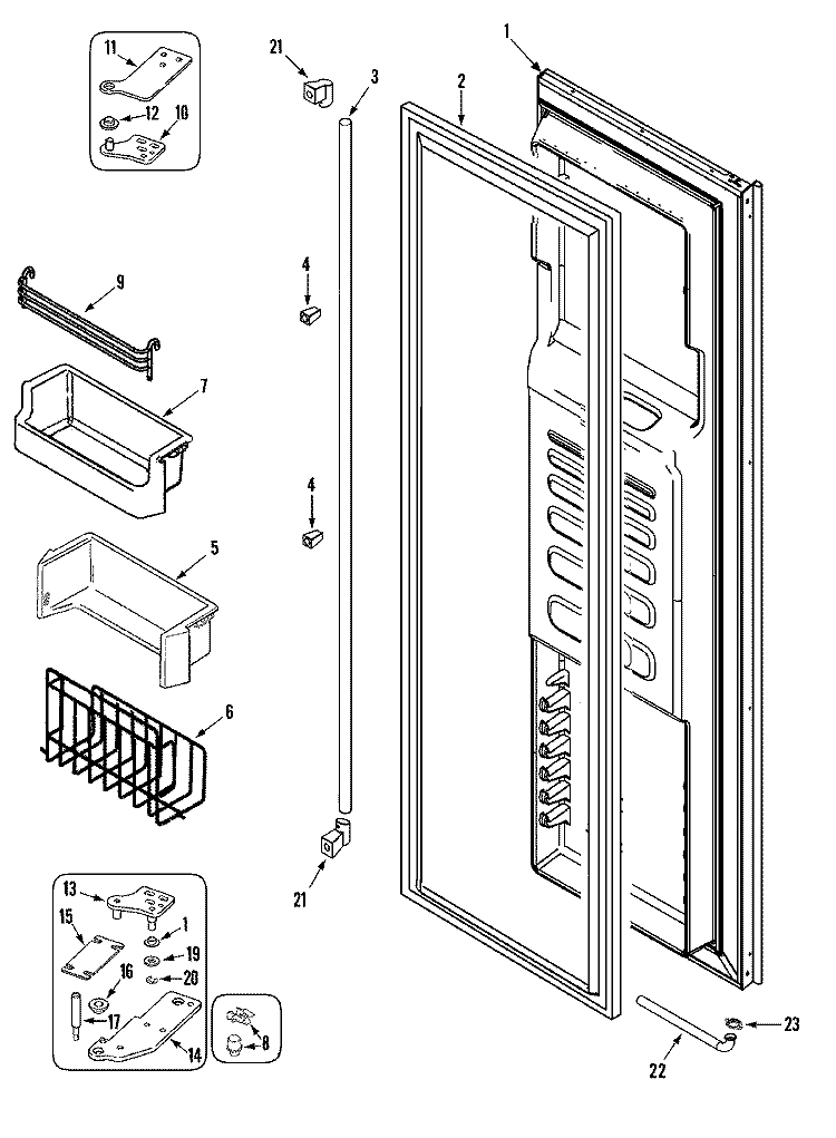 FREEZER DOOR Diagram and Parts List for JS48PPDBDA  Jenn-Air Refrigerator