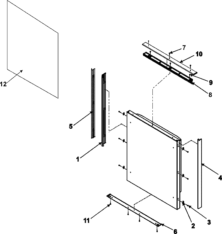 REFRIGERATOR DOOR HANDLE & TRIM Diagram and Parts List for ABC2037DPS  Amana Refrigerator