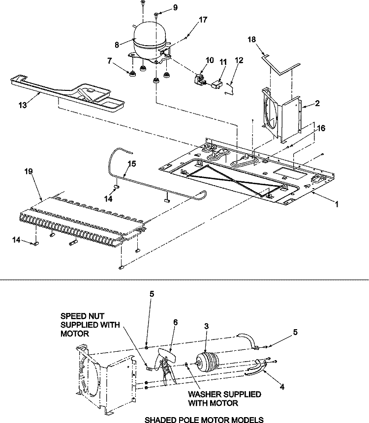 COMPRESSOR Diagram and Parts List for AFB2534DEB  Amana Refrigerator