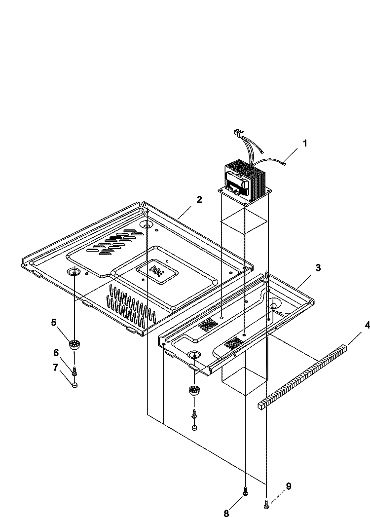 BASE Diagram and Parts List for LD10D P1329701M Amana Microwave