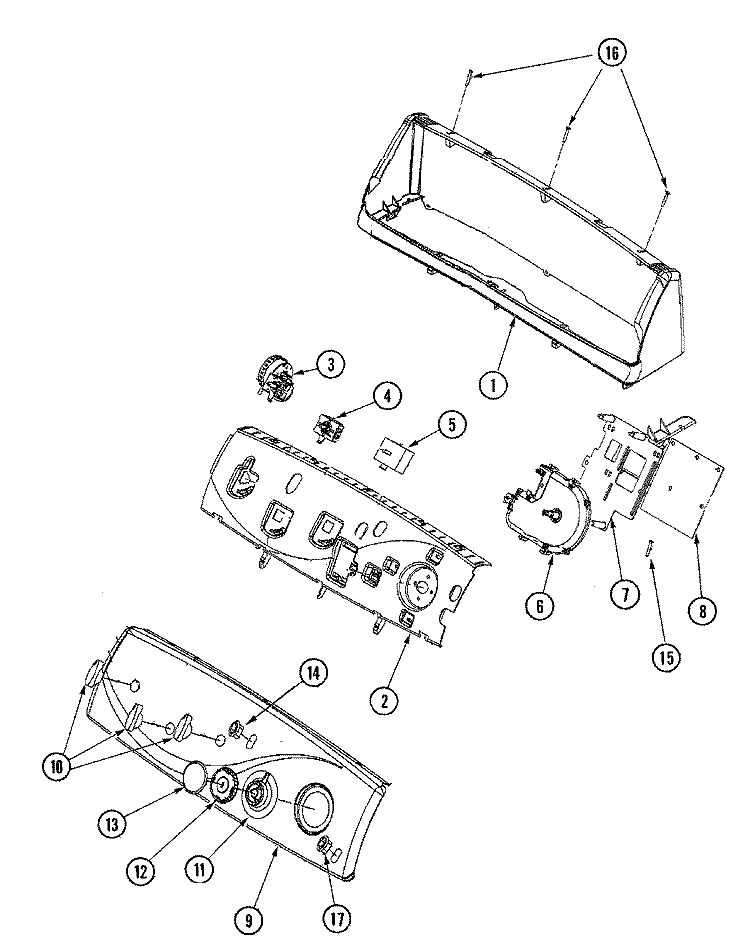 CONTROL PANEL Diagram and Parts List for MAVT734EWW  Maytag Washer