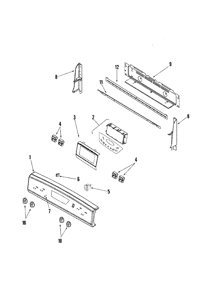 CONTROL PANEL Diagram and Parts List for AER4311AAW  Amana Range