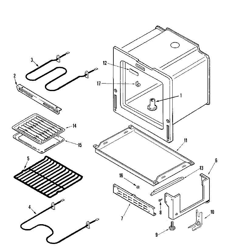 OVEN / BASE Diagram and Parts List for AER4111AAW  Amana Range