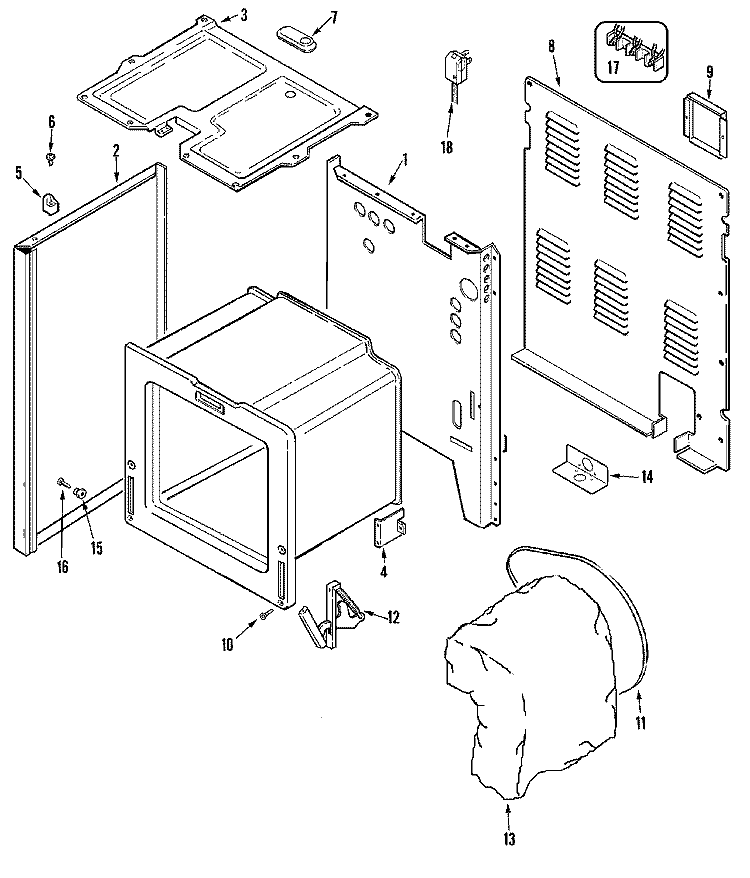 BODY Diagram and Parts List for CE35400ACV  Crosley Range