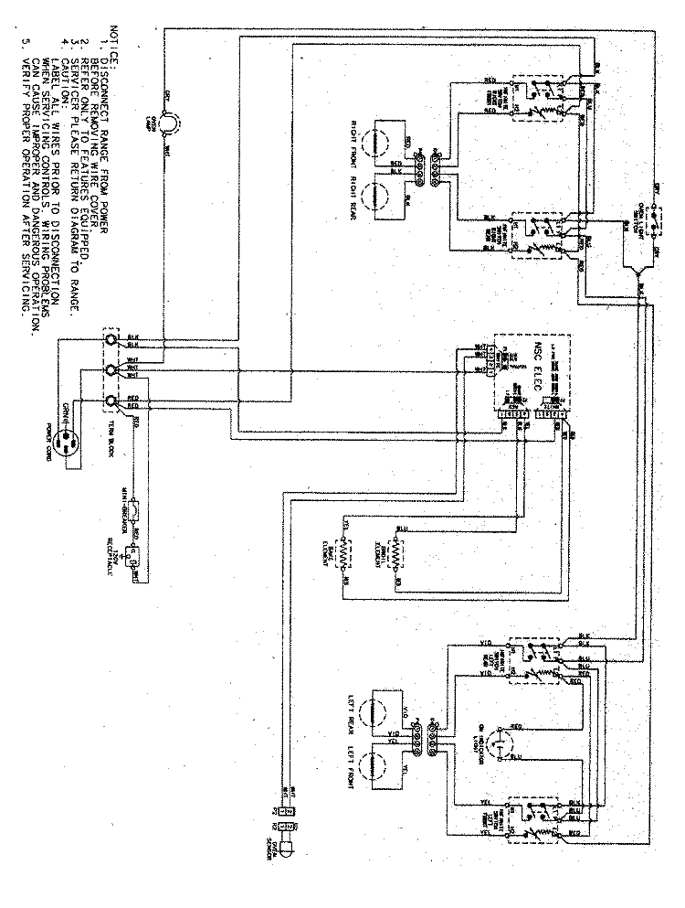 WIRING INFORMATION Diagram and Parts List for CE35400ACV  Crosley Range