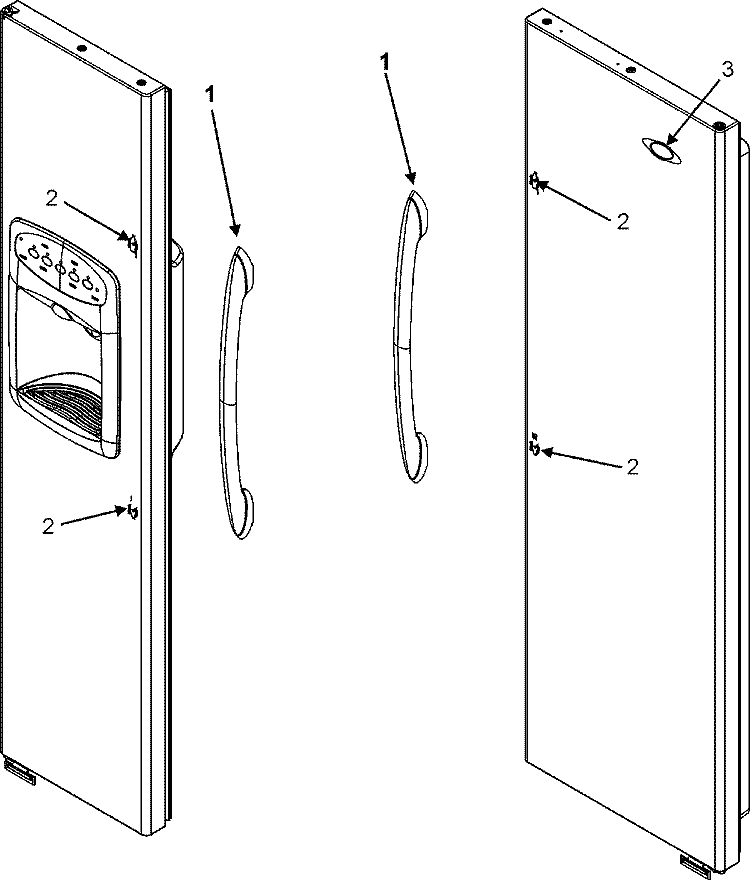 HANDLES (MSD2651HEB / Q / W - SERIES 10) Diagram and Parts List for MSD2651HEB  Maytag Refrigerator
