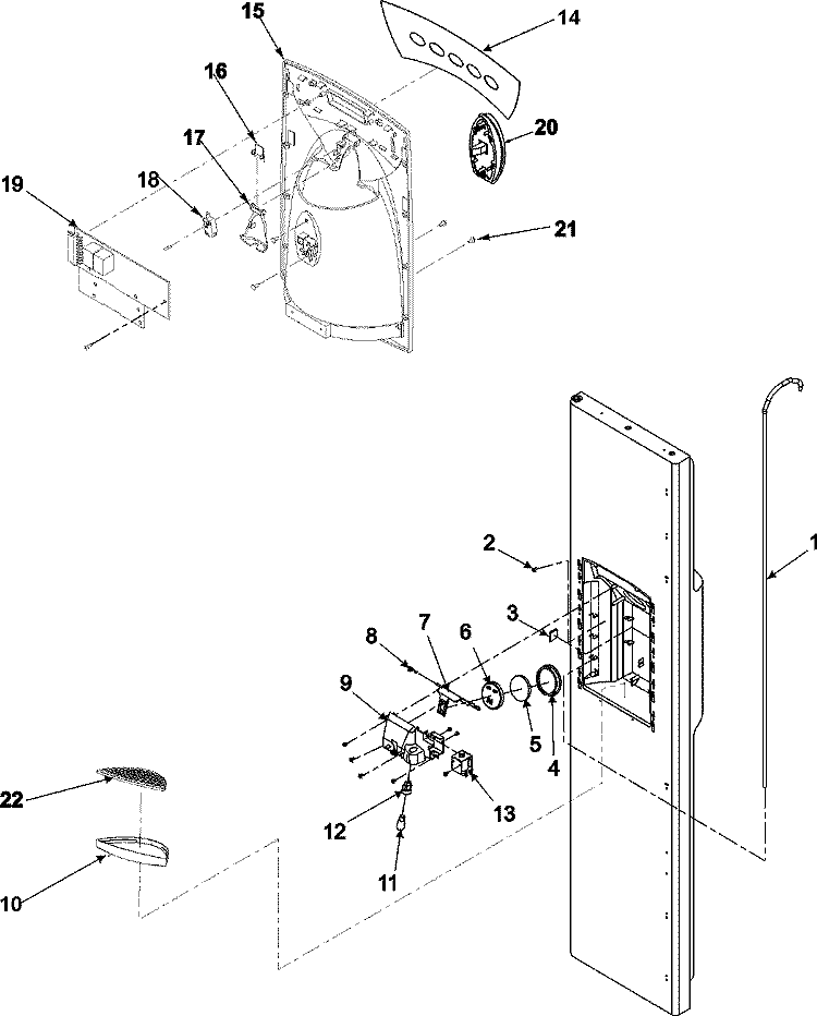 FZ DOOR AND FACADE SERIES 50+ Diagram and Parts List for ASD2620HRB  Amana Refrigerator
