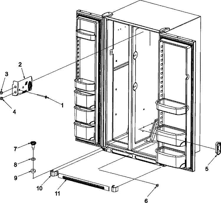 LIGHT COVERS AND TOE GRILLE Diagram and Parts List for ACD2232HRB  Amana Refrigerator