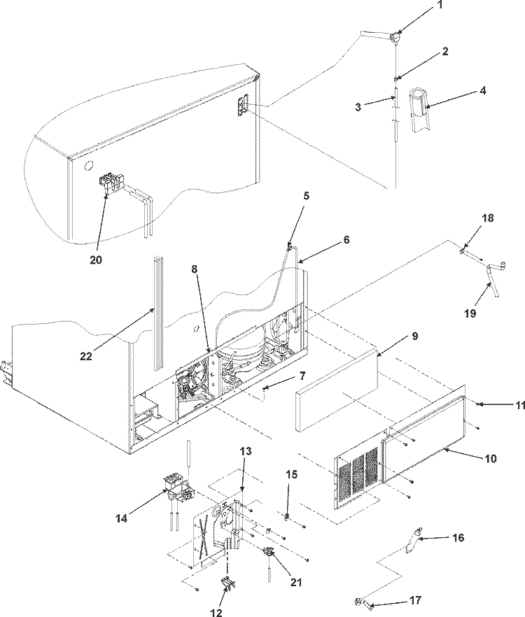 CABINET BACK Diagram and Parts List for AS2324GEKB  Amana Refrigerator