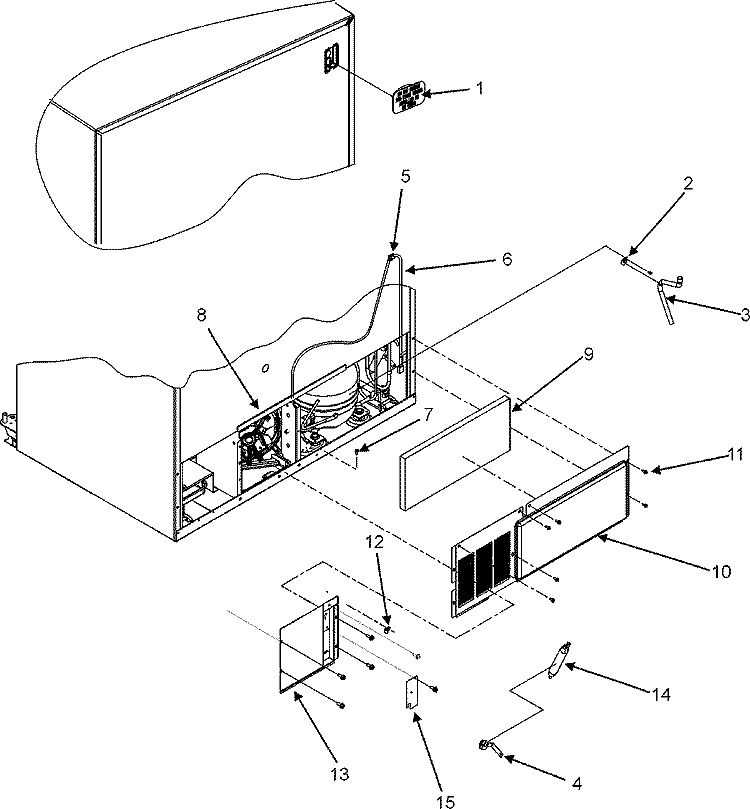 CABINET BACK Diagram and Parts List for GSB2654HEQ  Maytag Refrigerator