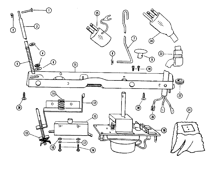 MICROSWITCH, BEARINGS Diagram and Parts List for 0513  Hoover Washer