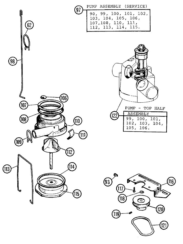 PUMP Diagram and Parts List for 0611  Hoover Washer