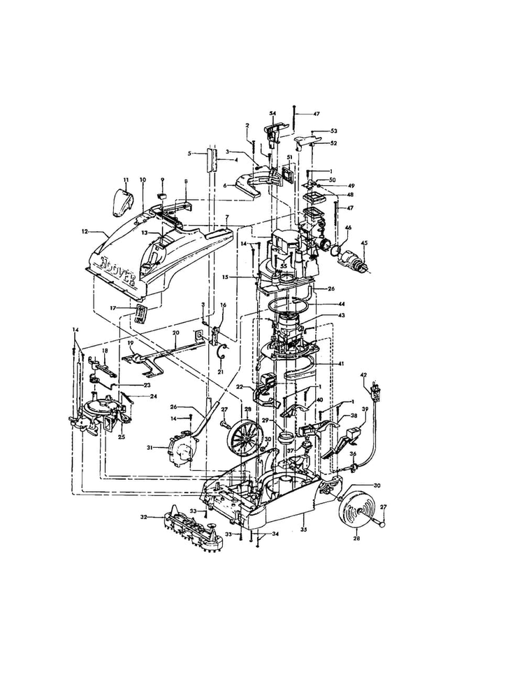 Hood/base Diagram and Parts List for F5870-900  Hoover Steamer