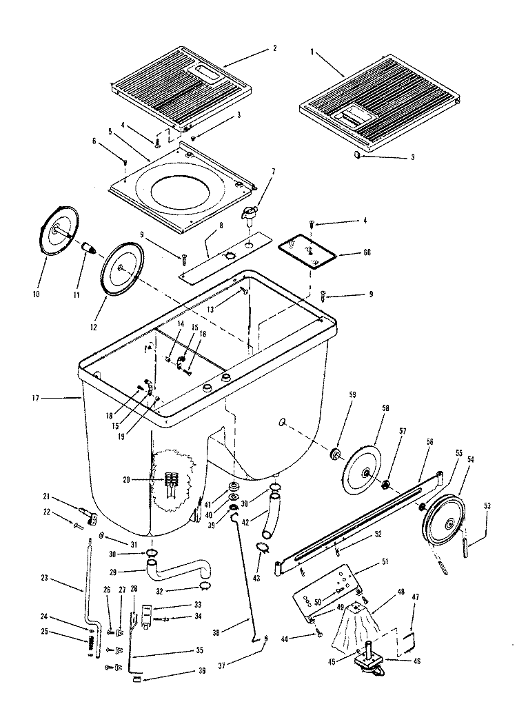 PUMP, HOSES, MICROSWITCH, BEARINGS Diagram and Parts List for 0617-61  Hoover Washer