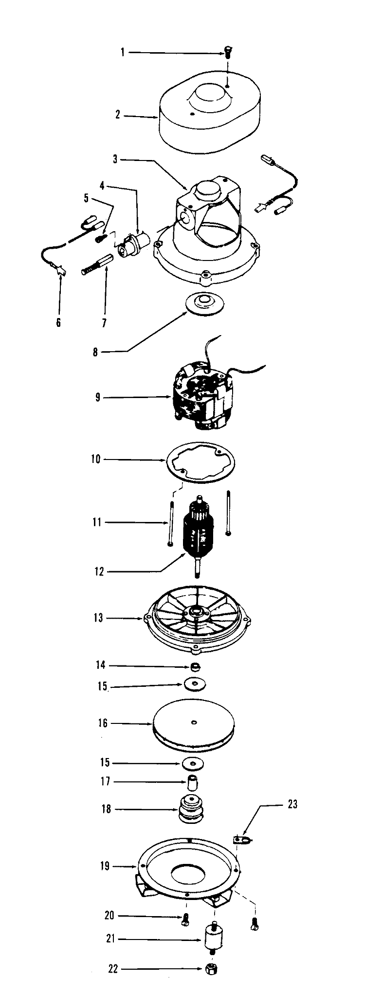 SPINMOTOR Diagram and Parts List for 0617-61  Hoover Washer