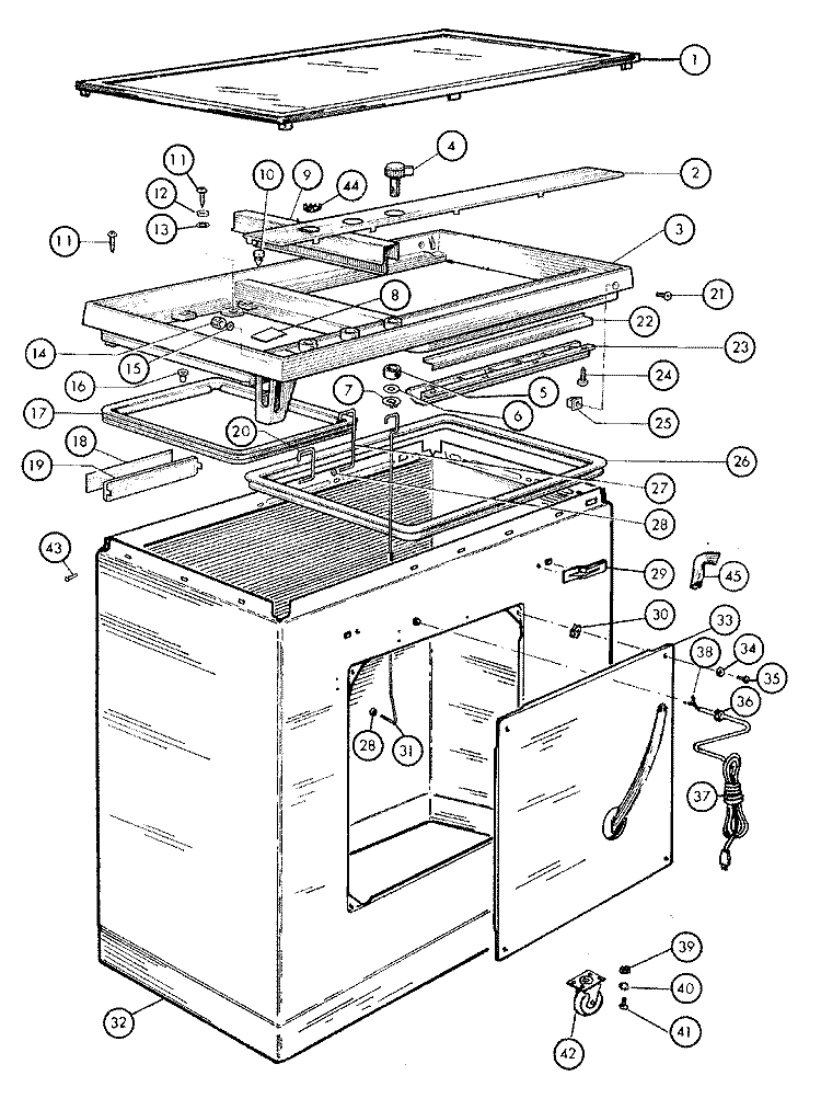 SHELL Diagram and Parts List for 0620  Hoover Washer