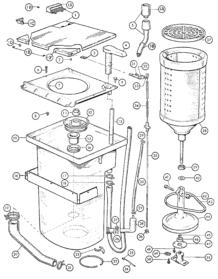 SPINCAN Diagram and Parts List for 0620  Hoover Washer