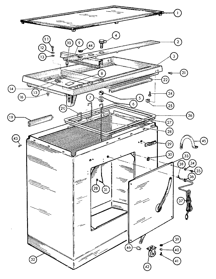 SHELL Diagram and Parts List for 0632  Hoover Washer