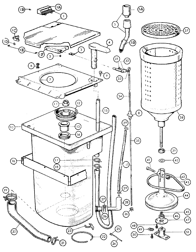 SPINCAN Diagram and Parts List for 0632  Hoover Washer