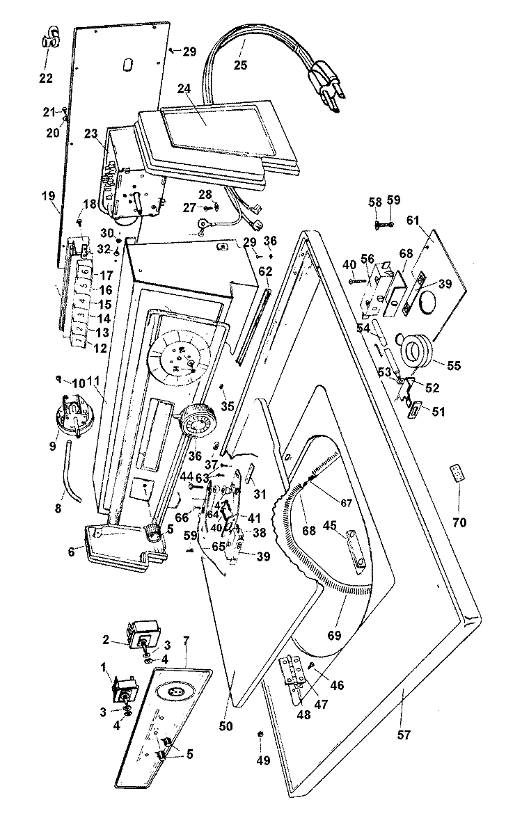 MICROSWITCH, BEARINGS Diagram and Parts List for 0710  Hoover Washer