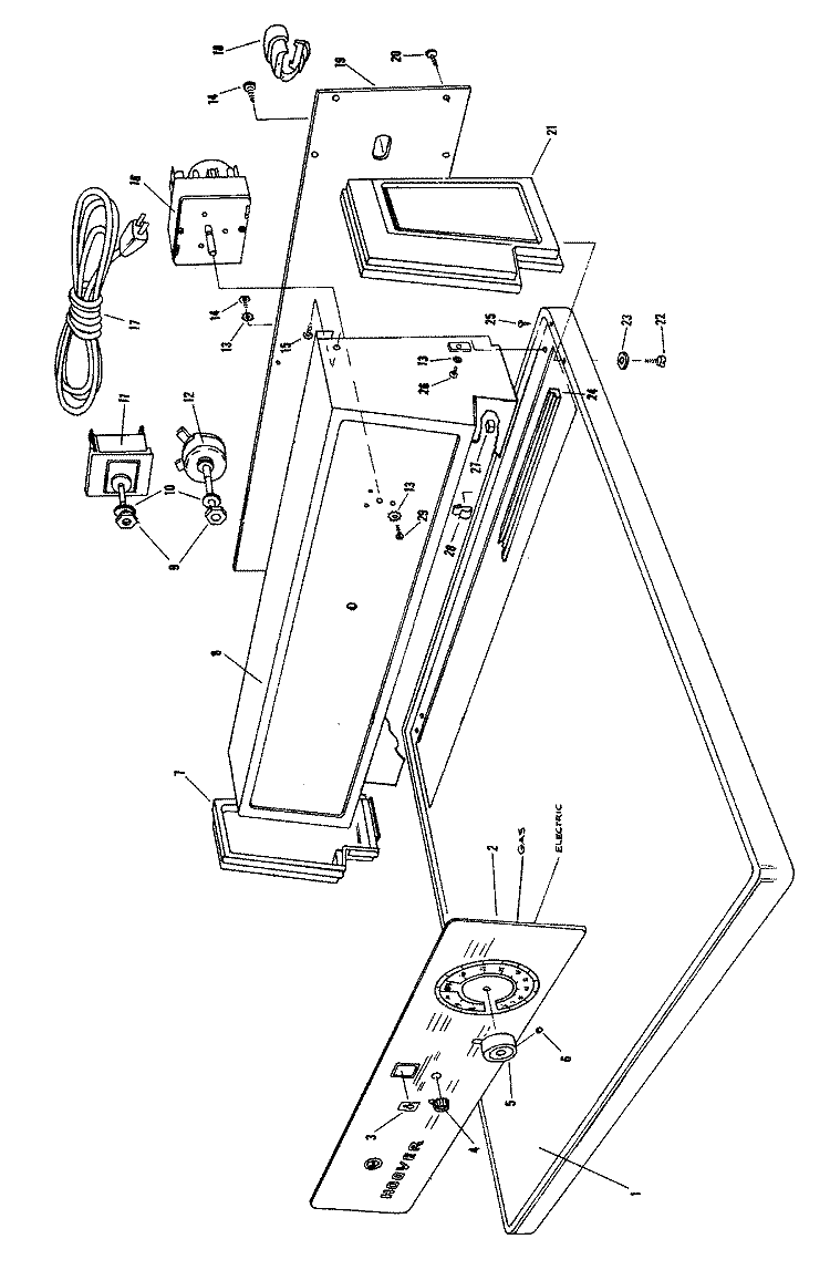 MICROSWITCH, BEARINGS Diagram and Parts List for 0811  Hoover Washer