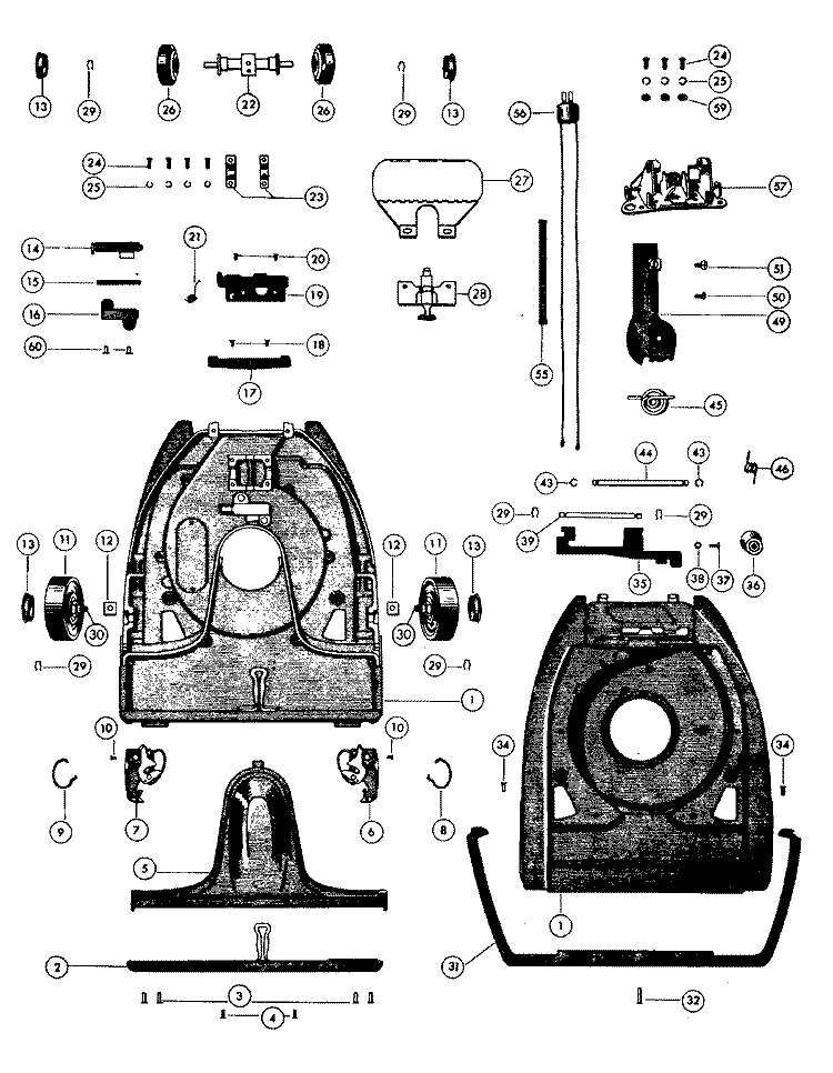 MAINBODY Diagram and Parts List for 0916  Hoover Washer