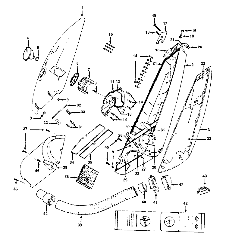 OUTERBAG Diagram and Parts List for 1110  Hoover Upright Vacuum