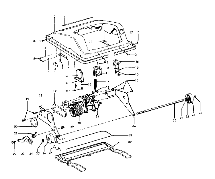 MAINBODY Diagram and Parts List for U6003---  Hoover Upright Vacuum