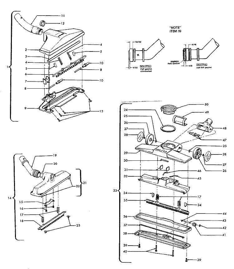 RUG_FLRNOZZLE Diagram and Parts List for S2057---  Hoover Upright Vacuum